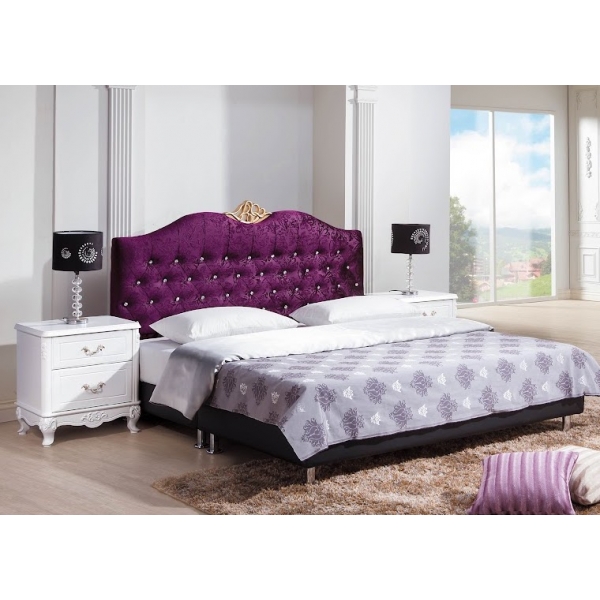溫妮莎床頭片紫色絨布 5尺6尺