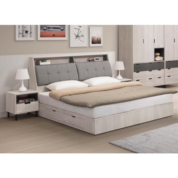 溫哥華床頭箱 5尺6尺 插座設計 床頭枕設計