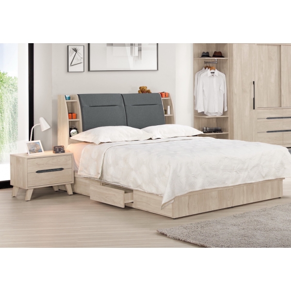 米爾娜床頭箱 5尺6尺 插座設計 床頭枕設計