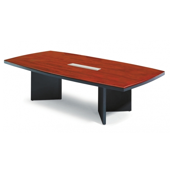 YA全木皮優質花梨木色船型會議桌 7尺