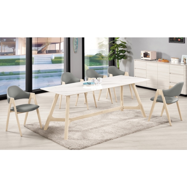 香奈特6.6尺岩板餐桌 文斯餐椅