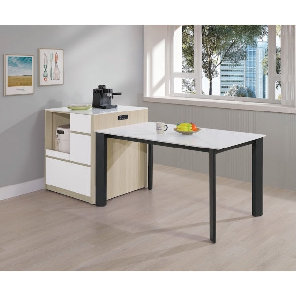 黛娜2.7x2.7尺岩板桌邊櫃