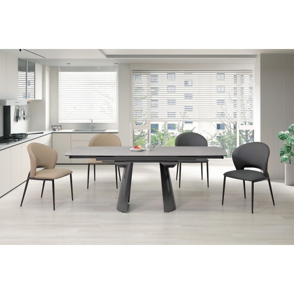 葛林斯6.6尺複合陶板伸縮餐桌 葛林斯餐椅