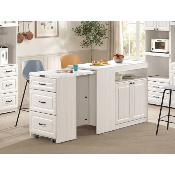 克里斯4尺岩板伸縮中島櫃