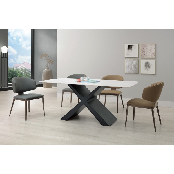 奧斯卡6尺柔光岩板餐桌 奧斯卡餐椅