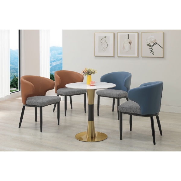 湯森2.3尺岩板圓餐桌 湯森餐椅