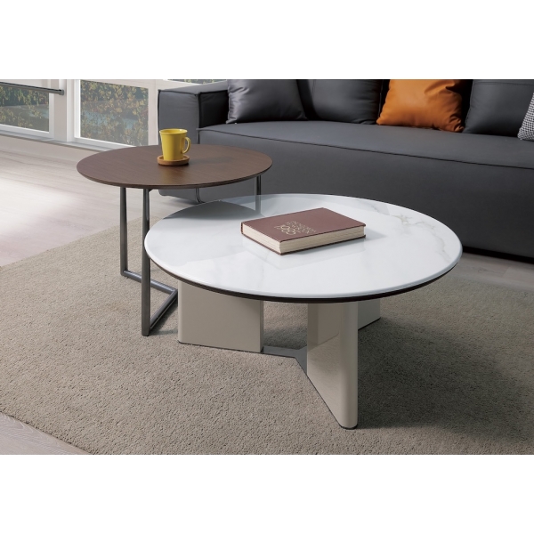 利澳石面大茶几 小圓几