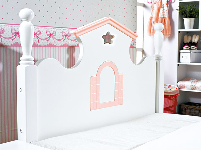 童話城堡粉紅色書架單人床台