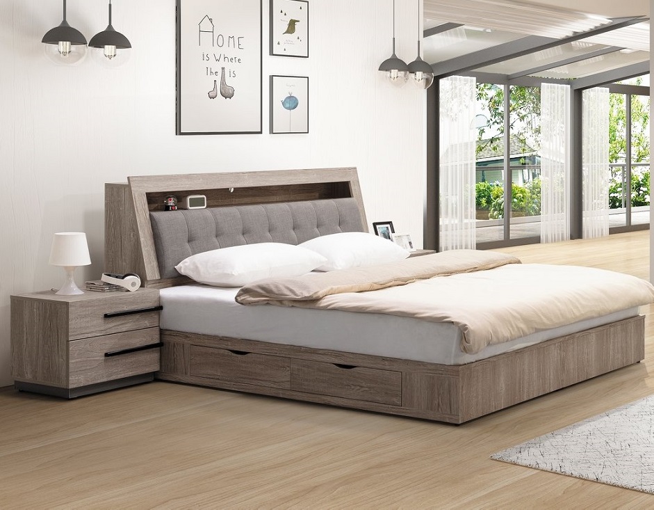 布拉格床頭箱 3.5尺5尺6尺 床頭枕設計 插座設計