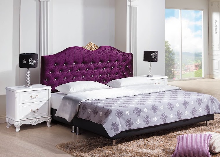 溫妮莎床頭片紫色絨布 5尺6尺