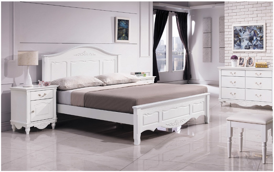 卡蘿歐風白色床台 5尺6尺