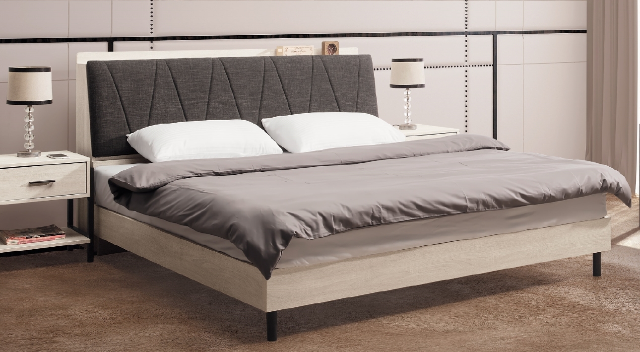 伯恩床頭箱 5尺6尺 床頭枕設計 插座設計