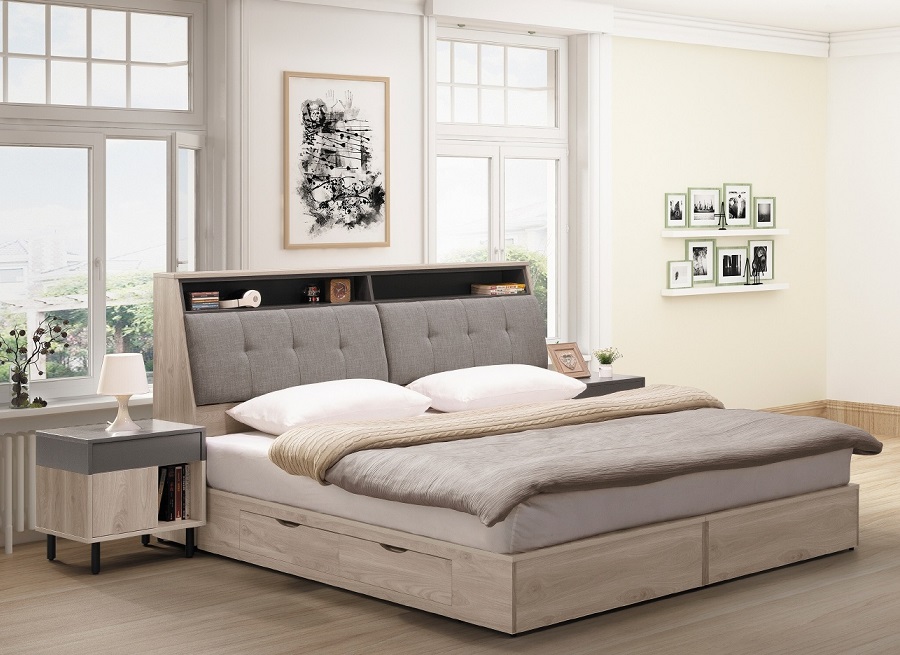 華沙床頭箱 5尺6尺 床頭枕設計 插座設計