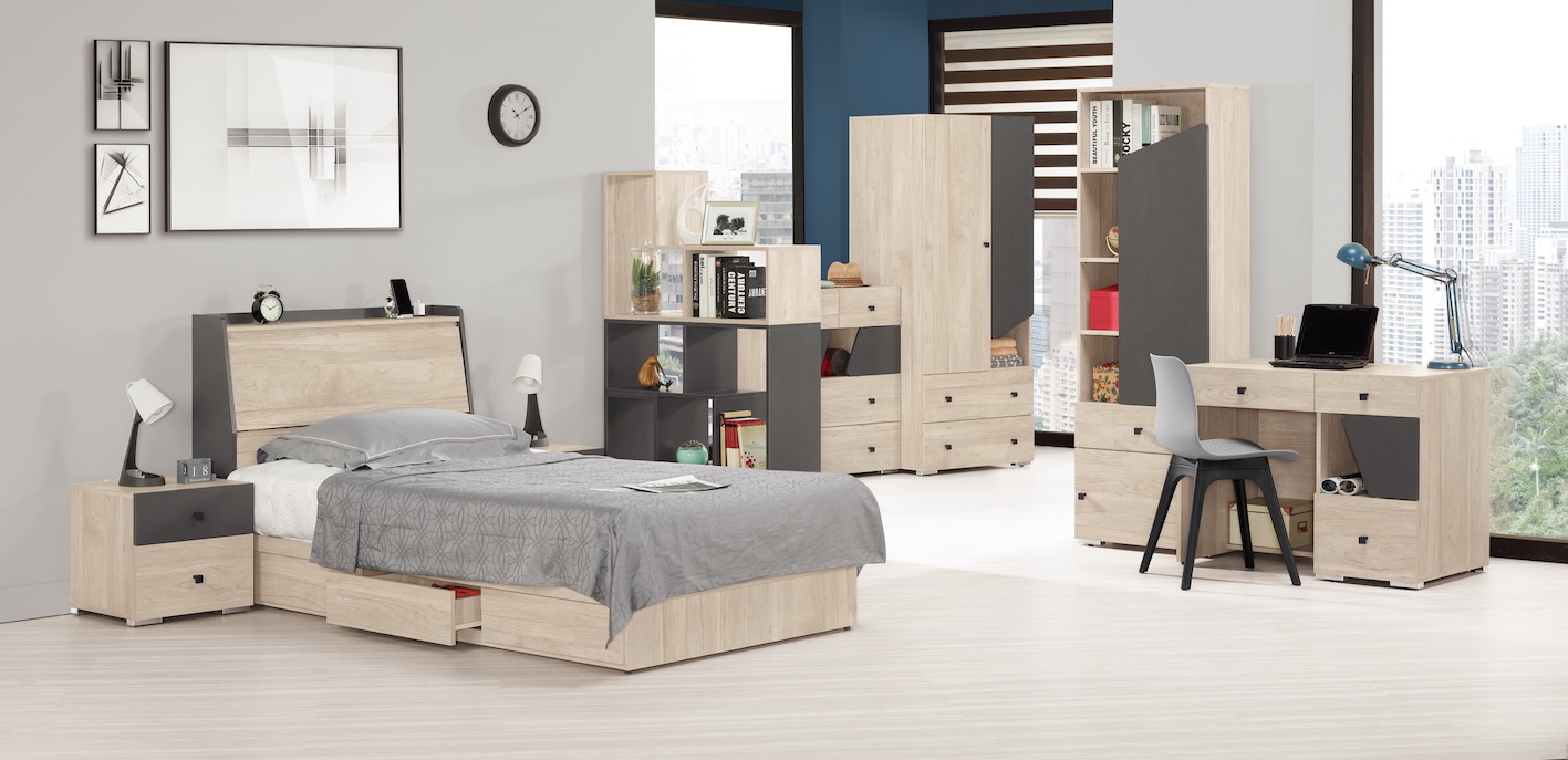 桑提尼床頭箱 3.5尺5尺 插座設計 衣櫃 床頭櫃 斗櫃 書桌 書櫃