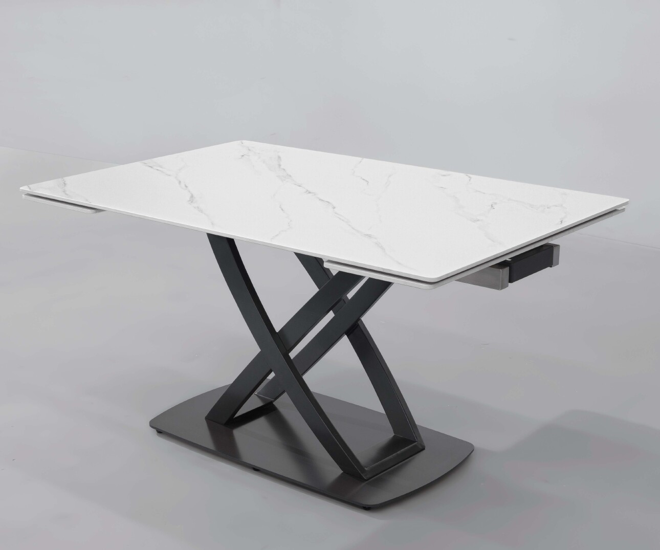 赫菲斯6.6尺岩板圓角伸縮餐桌 赫菲斯實木餐椅