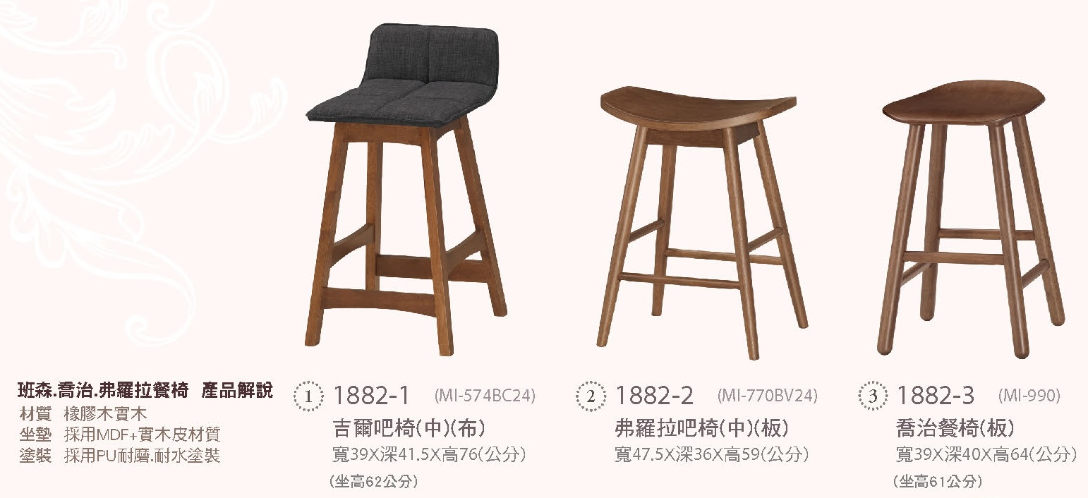吉爾 弗羅拉 喬治 吧台椅(中)