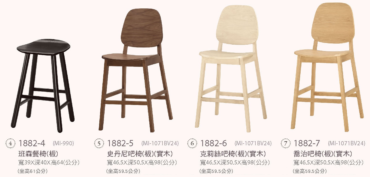 班森 史丹尼 克莉絲 喬治 吧台椅(中)