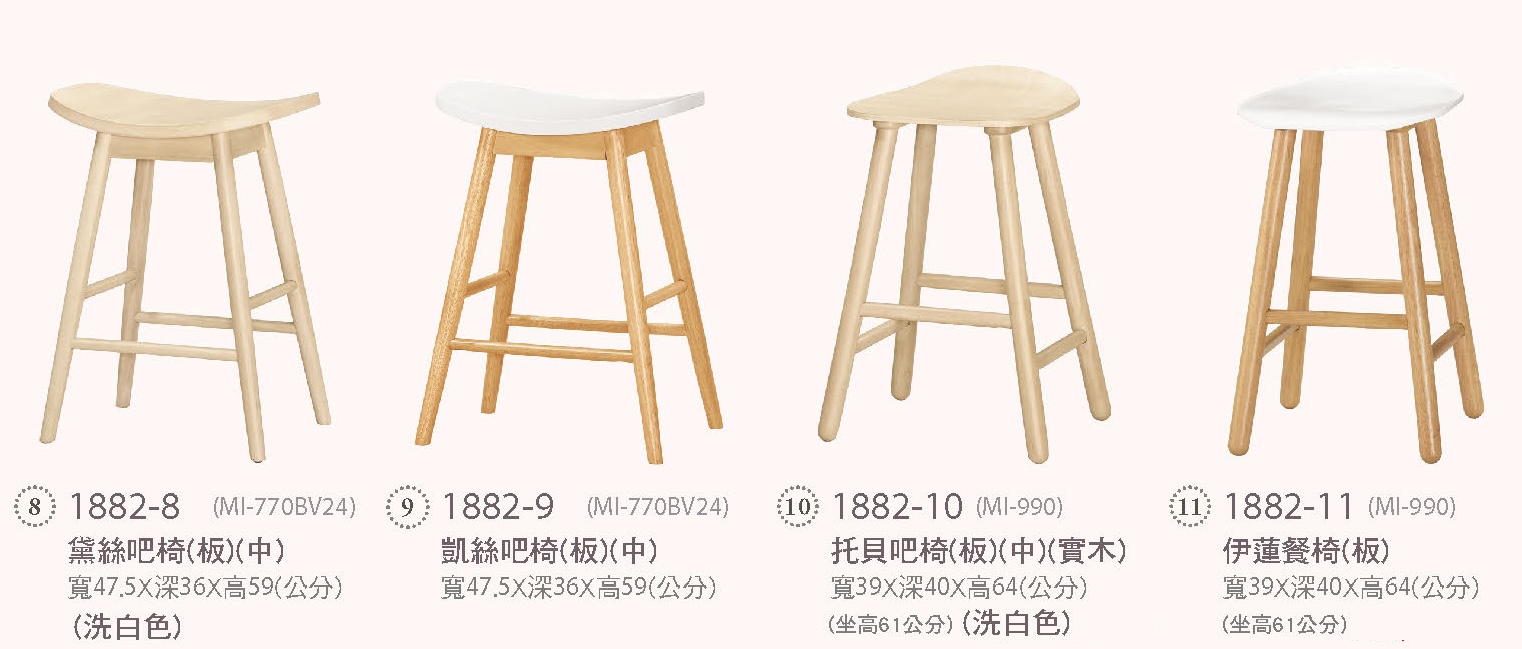 黛絲 凱絲 托貝 伊蓮 吧台椅(中)