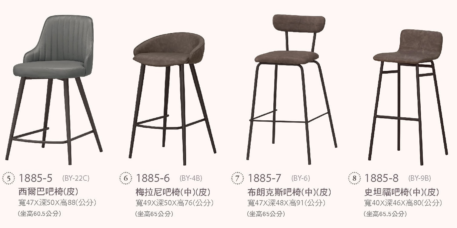 西爾巴 梅拉尼 布朗克斯 史坦福 吧台椅(中)
