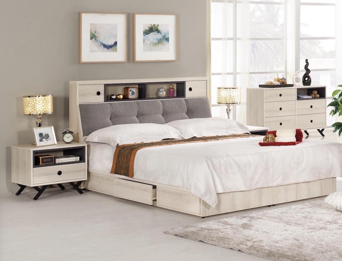 優娜床頭箱 3.5尺5尺6尺 床頭枕設計