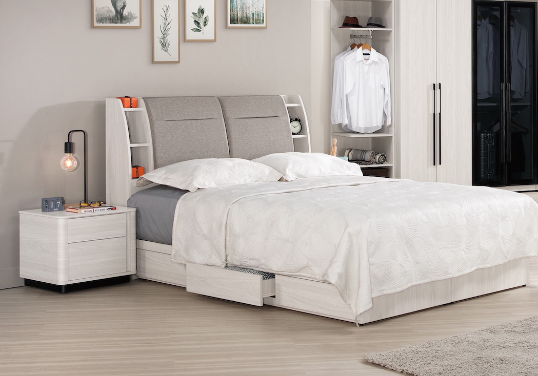 華爾斯床頭箱 5尺6尺 插座設計 床頭枕設計