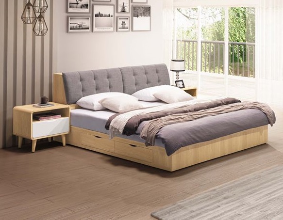 喬迪床頭箱 5尺6尺 床頭枕設計 插座設計