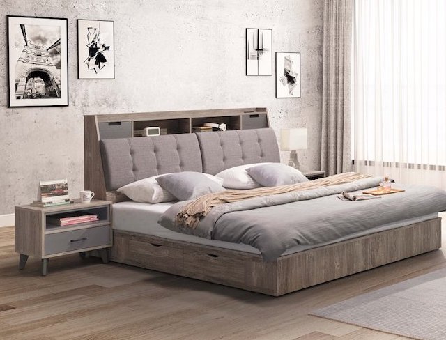 奧蘭多床頭箱 5尺6尺 插座設計 床頭枕設計