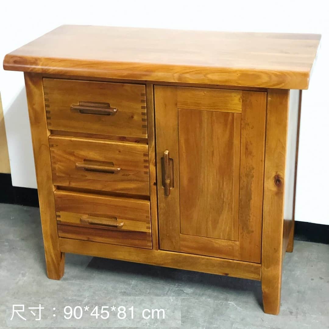 瑪荷尼3尺全實木收納櫃 桃花心木