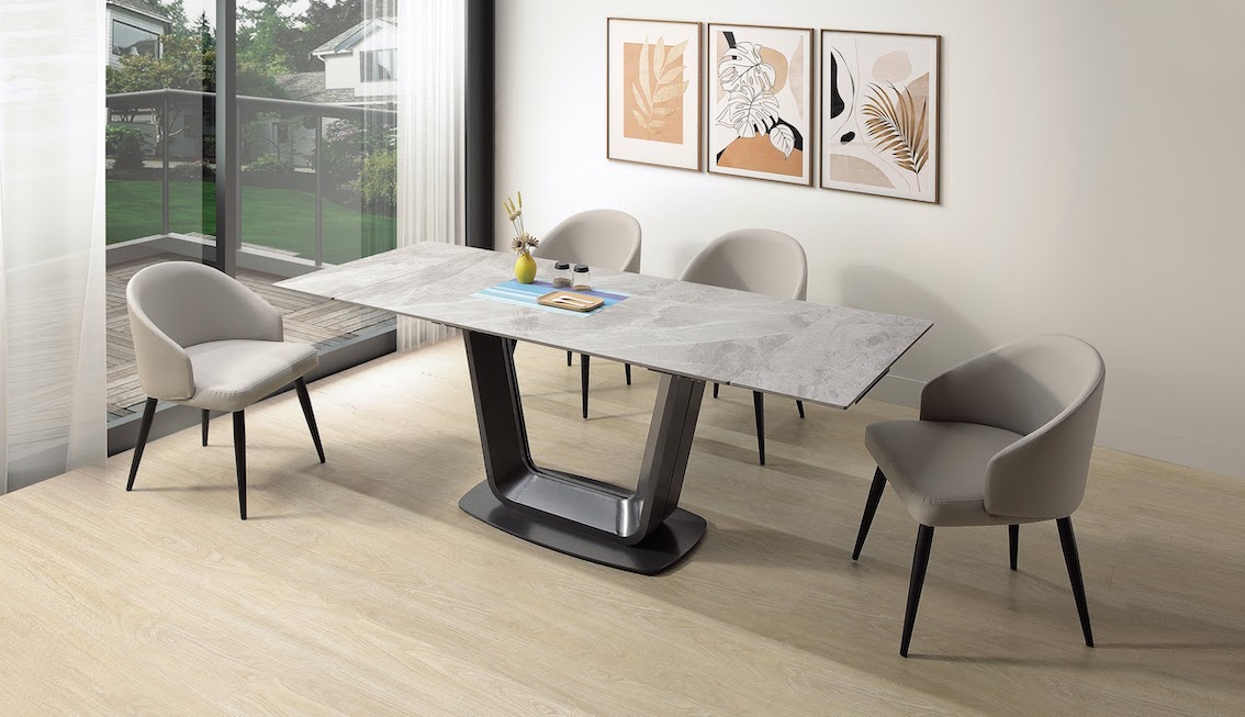 康托爾6.6尺岩板伸縮餐桌 康托爾餐椅 雪梨餐椅