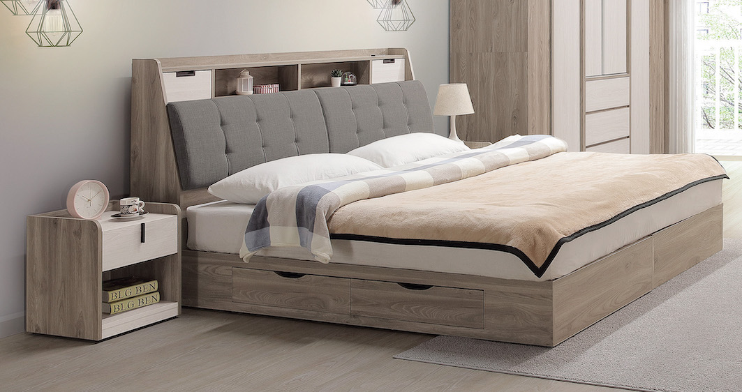 伊格絲床頭箱 5尺6尺 插座設計 床頭枕設計