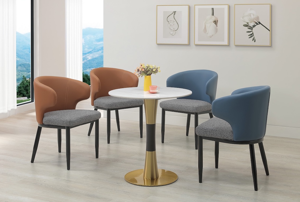 湯森2.3尺岩板圓餐桌 湯森餐椅