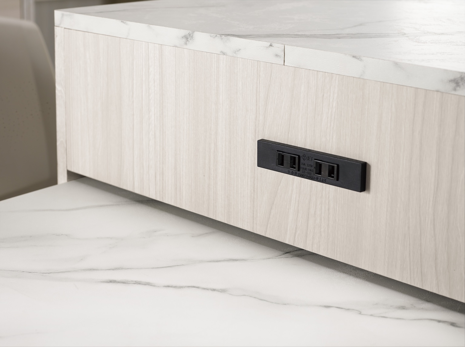 克萊格5尺仿石面中島型多功能餐桌櫃A型