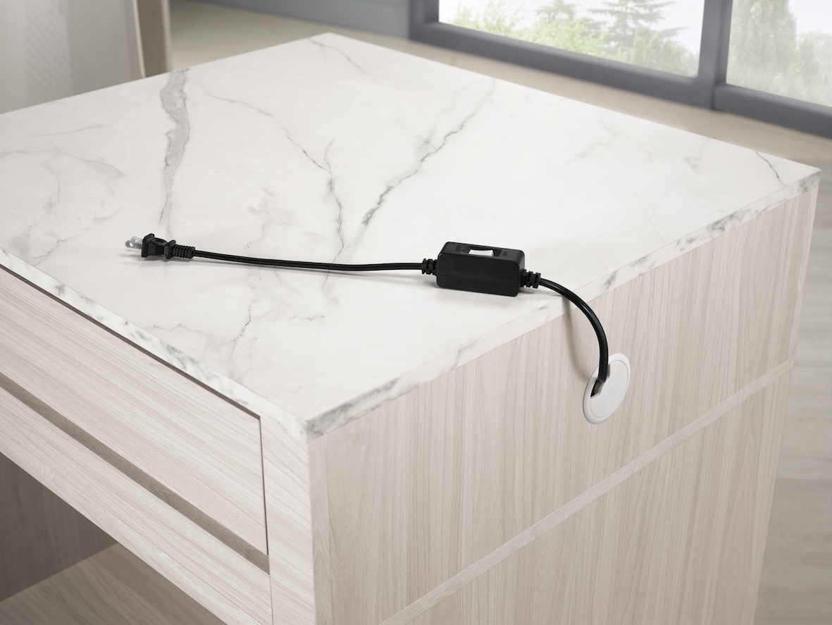 克萊格5尺仿石面中島型多功能餐桌櫃A型