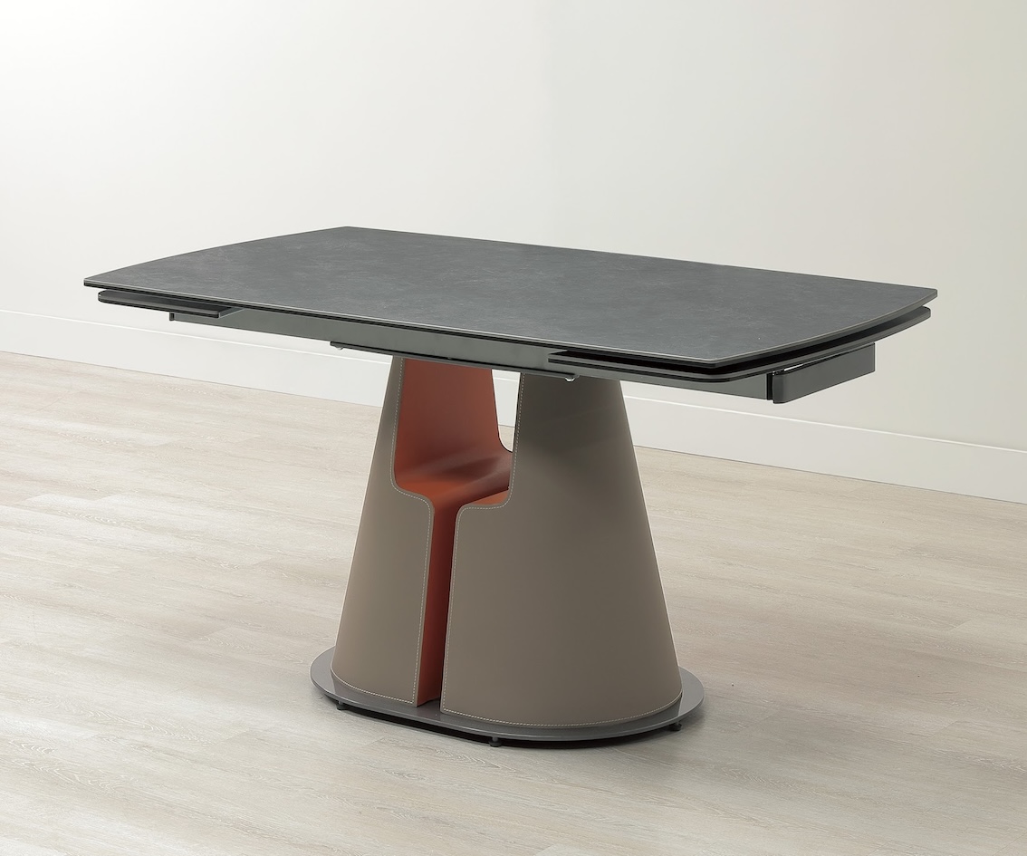 凱爾6.6尺複合陶板伸縮餐桌 湯森休閒椅