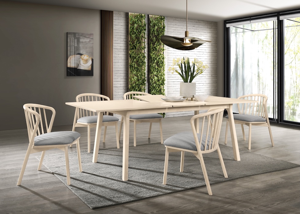 羅拉7.5尺多功能拉合餐桌 喬麗娜餐椅