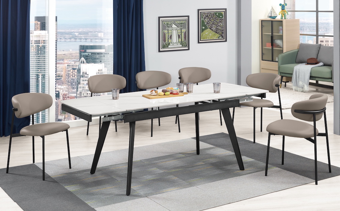 偉茲6.5尺多功能岩板餐桌 拉和設計 哈利餐椅