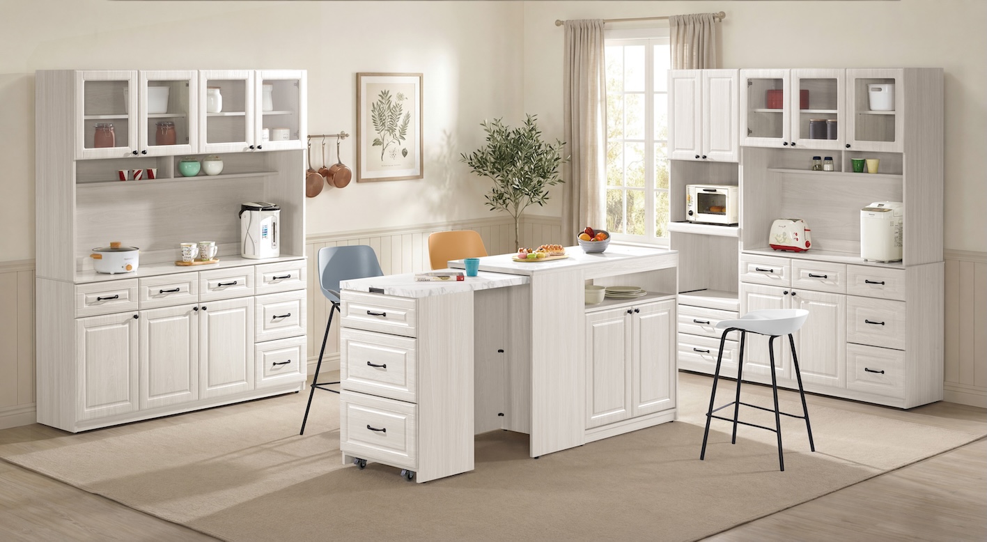 克里斯4尺岩板中島型多功能餐桌櫃