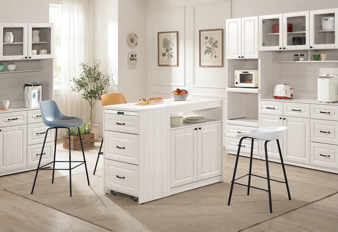 克里斯4尺岩板中島型多功能餐桌櫃