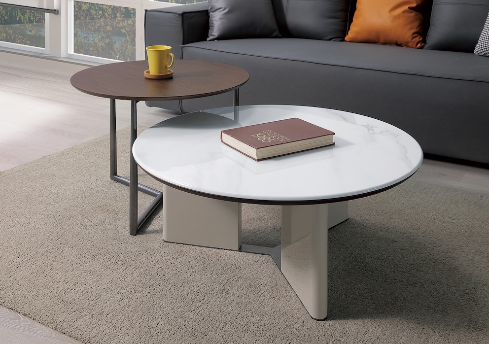 利澳石面大茶几 小圓几