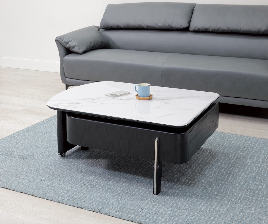 卡斯特石面旋轉茶几