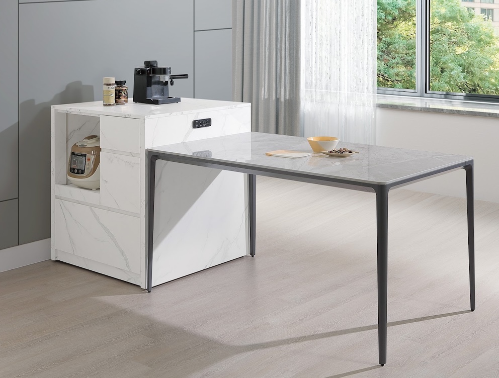 卡洛那2.7x2.7尺白石紋桌邊櫃