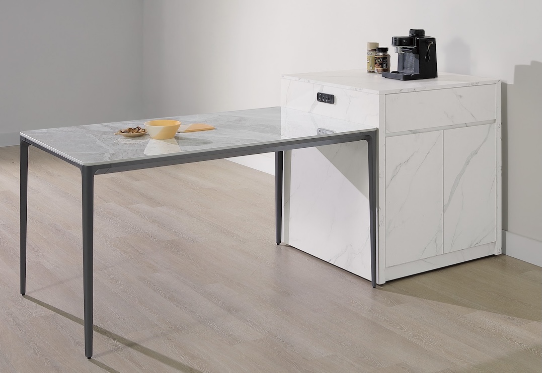 卡洛那2.7x2.7尺白石紋桌邊櫃