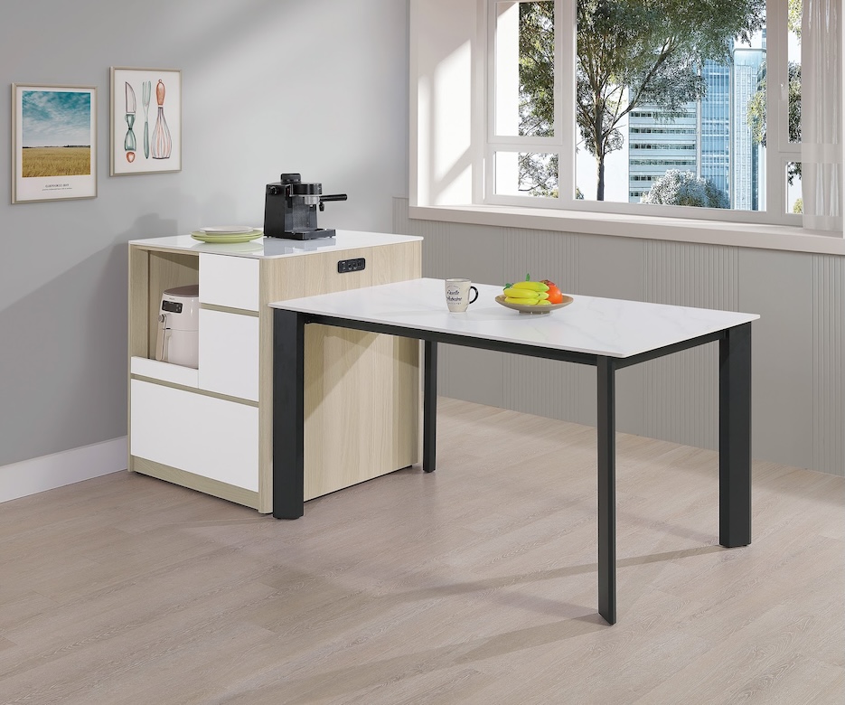 黛娜2.7x2.7尺岩板桌邊櫃