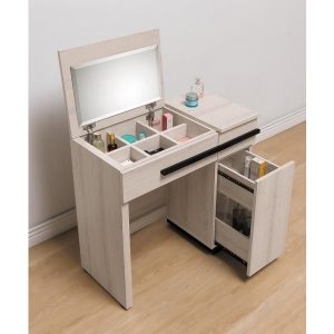 喬巴化妝鏡台斗櫃 3用設計 集成柚木古橡原切橡木