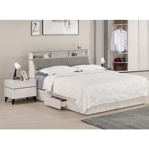 伯恩床頭箱 5尺6尺 床頭枕設計 插座設計